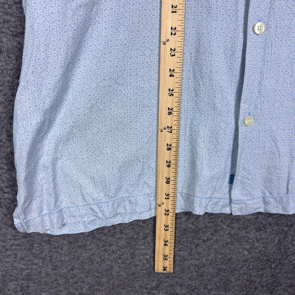 Tommy Bahama Hawaiian Shirt Mens‎ XXL Blue Silk Short Sleeve Button Geometric